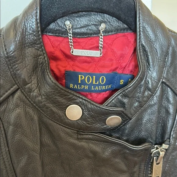 Polo Ralph Lauren Black Leather Moto Jacket | Real Cowhide | Women’s Size Small - Picture 8 of 13